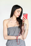 Chloe | Metal chain strap | red vegan leather | Hera cases